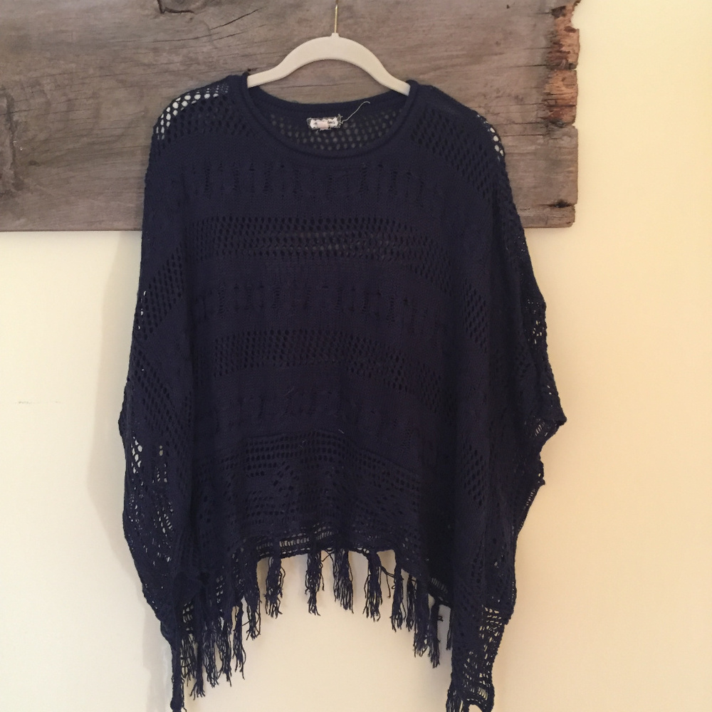 Eyeshadow Poncho Sweater
